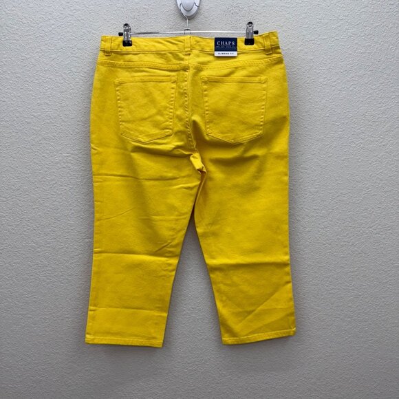 Chaps Slimming Fit Yellow Denim Capri Pants Womens size 14 NEW - Picture 4 of 7